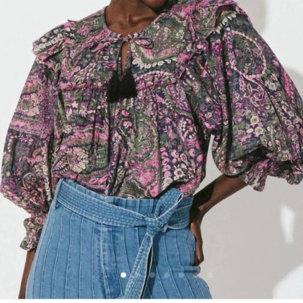 CLEOBELLA ainsley top in‎ caymen paisley purple extra small